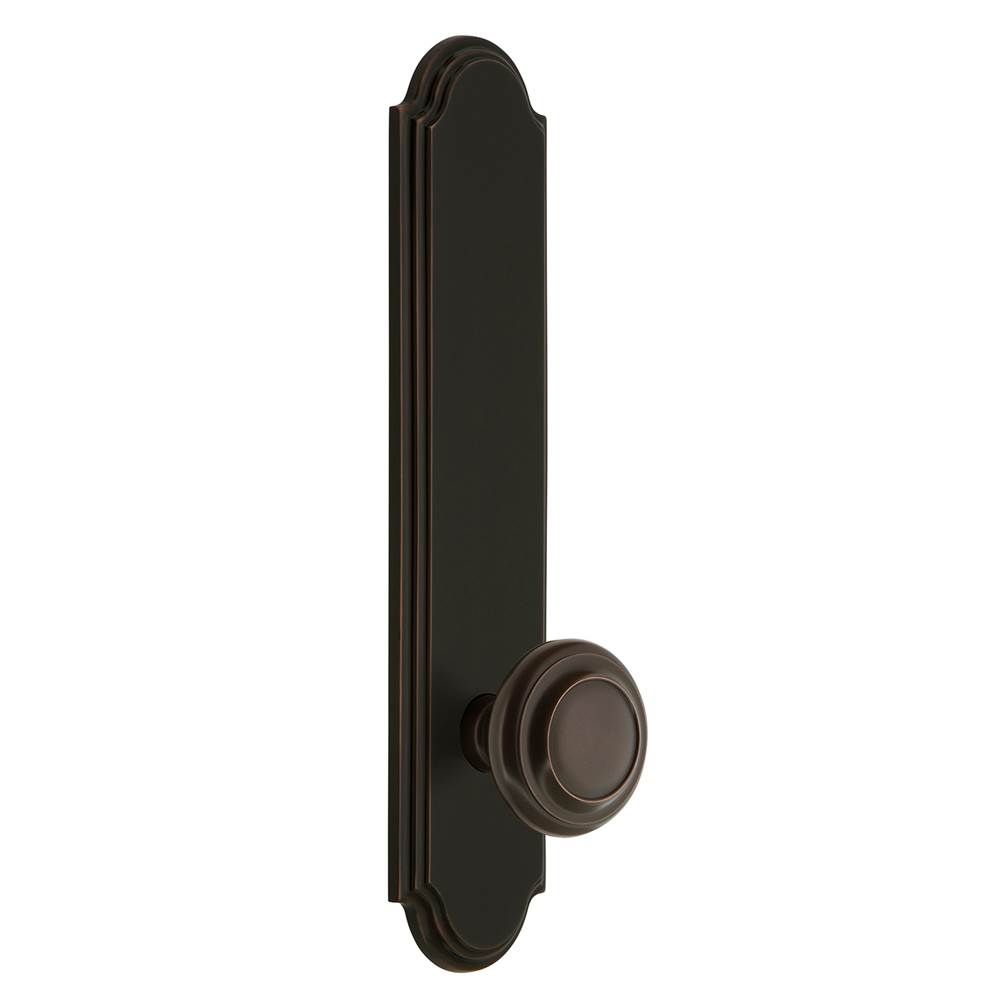 Grandeur Hardware Grandeur Hardware Arc Tall Plate Privacy with Circulaire Knob in Timeless Bronze